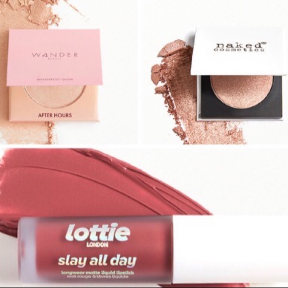 Makeup Bundle - Highlighter, Lipstick, and Eye Shadow